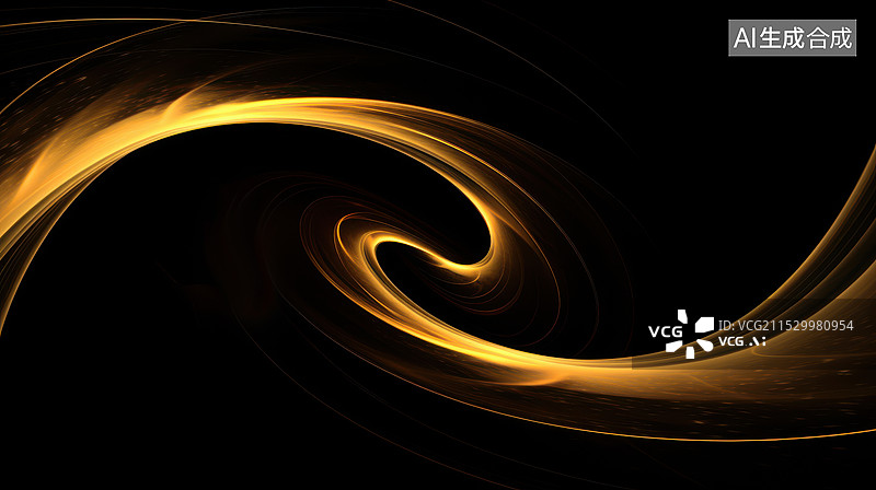 【AI数字艺术】年会颁奖金色抽象线条光线粒子质感黑金背景图片素材