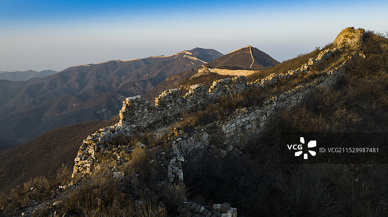 夕照样边长城图片素材