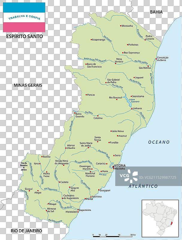 巴西埃斯皮里图桑托州地图图片素材