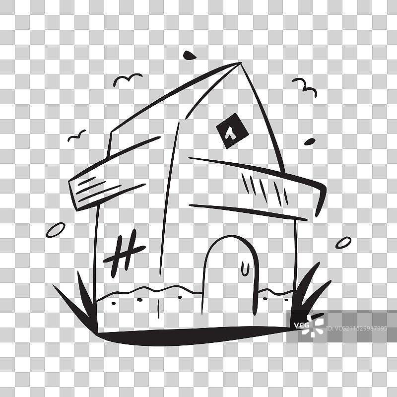 家居涂鸦线条艺术平面图图片素材