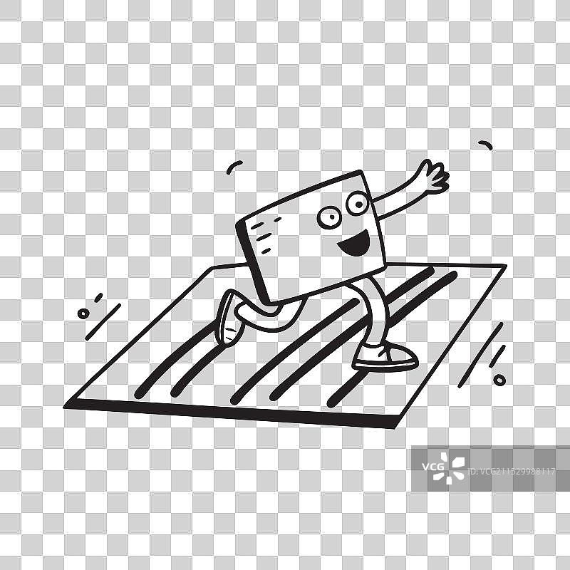 人行横道涂鸦线条艺术平面图图片素材