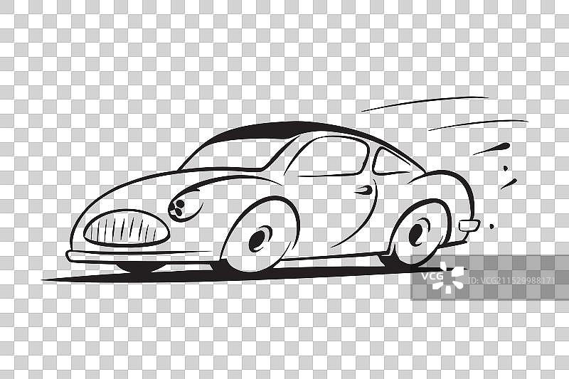 手绘速车涂鸦线条艺术平面图图片素材