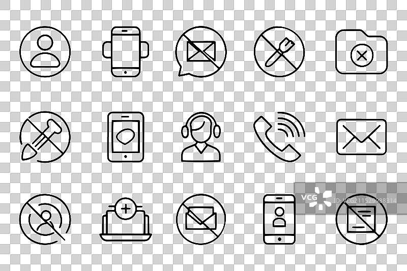 与聊天、信息和通话相关的图标图片素材