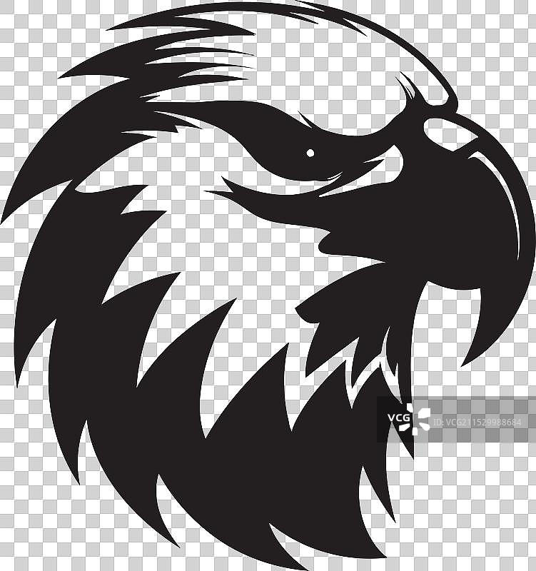 威严的黑鹰徽章，仰望天空的守护者图片素材