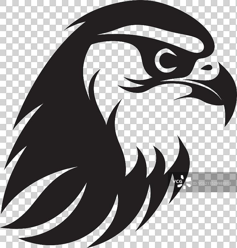 威严的黑鹰徽章，仰望天空的守护者图片素材