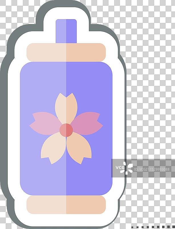 与樱花节相关的罐装水贴纸图片素材