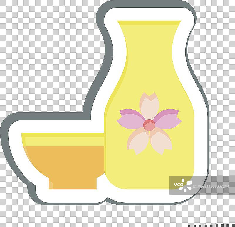 与樱花节相关的清酒贴纸图片素材
