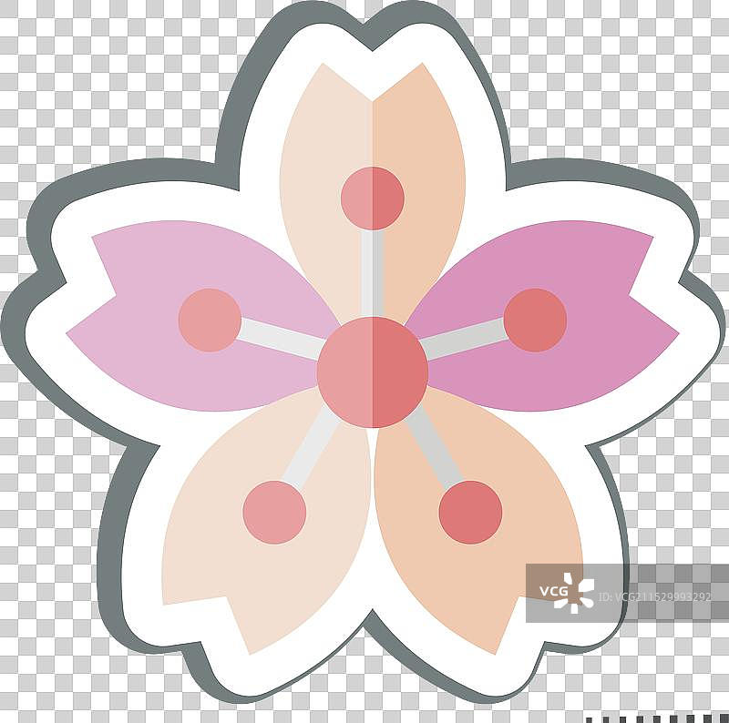 樱花节相关的樱花贴纸图片素材