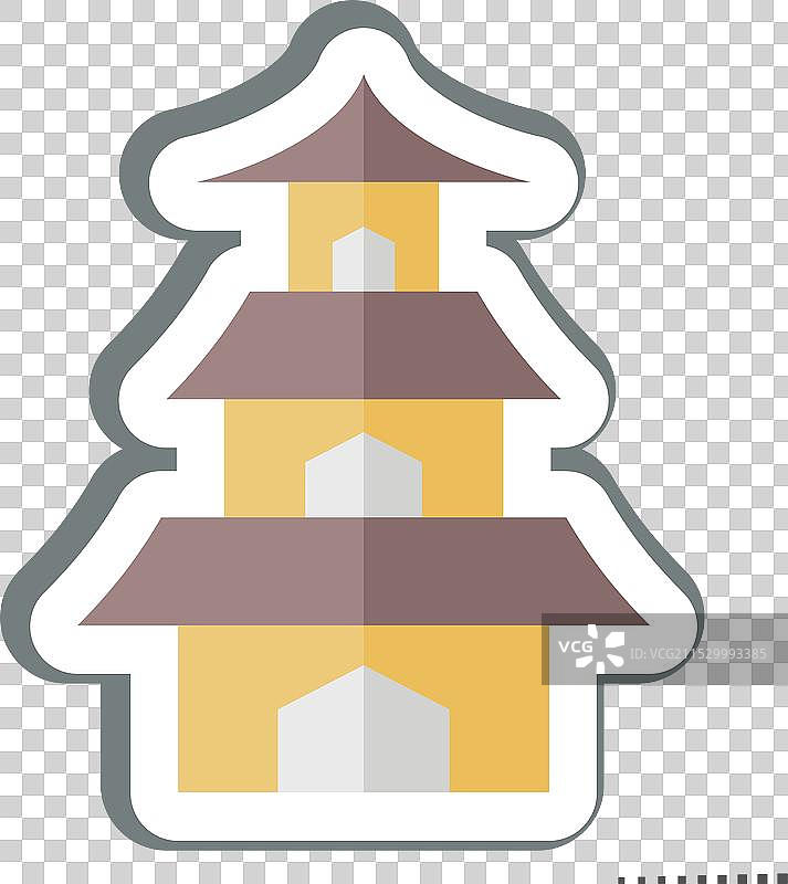 与樱花节相关的寺庙贴纸图片素材