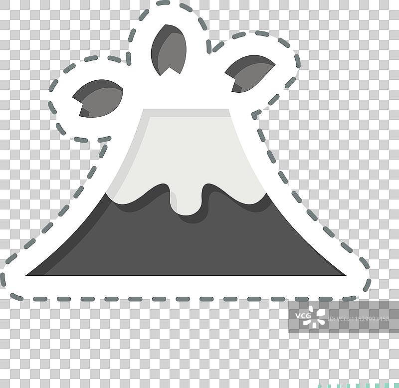 与樱花节相关的富士山贴纸线条图片素材