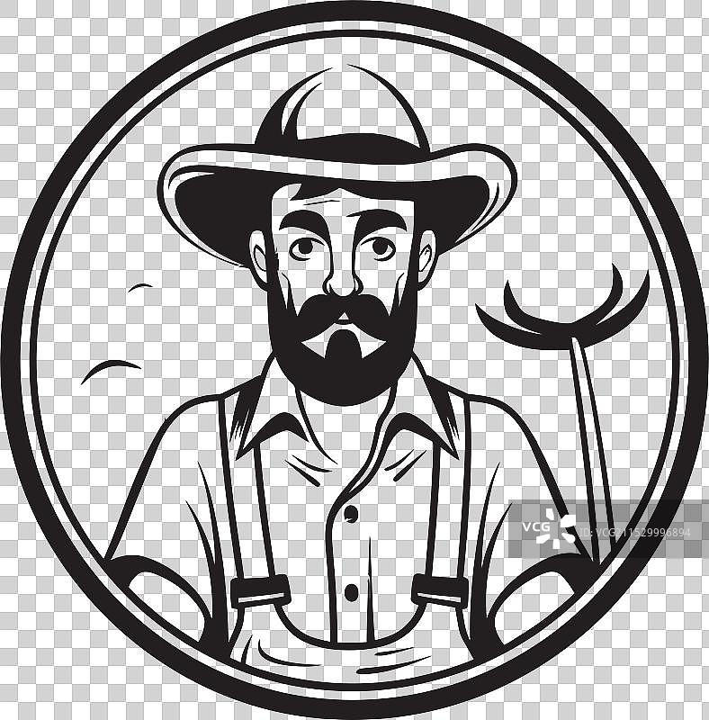 农业市场精准农民标志图片素材