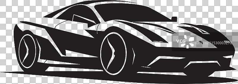 现代赛车融合汽车图标设计，流线型造型图片素材