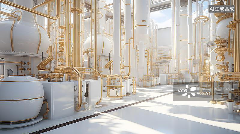 【AI数字艺术】化工厂的管道和阀门图片素材