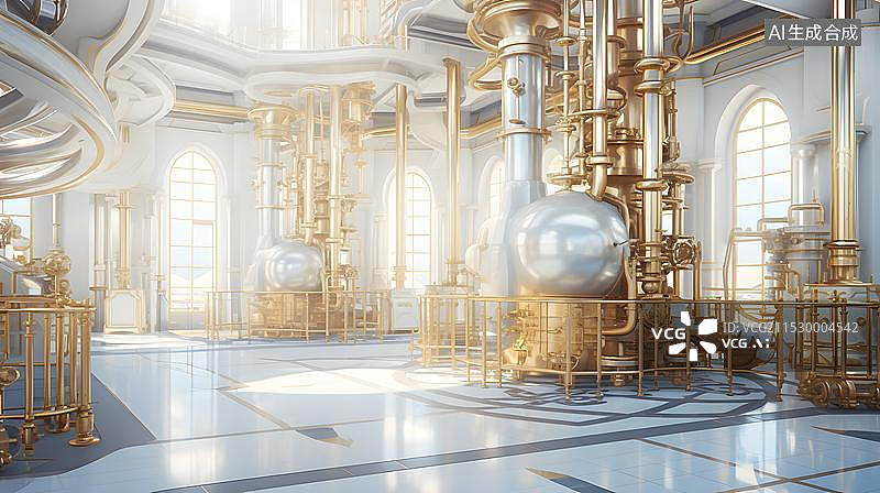 【AI数字艺术】化工厂的管道和阀门图片素材
