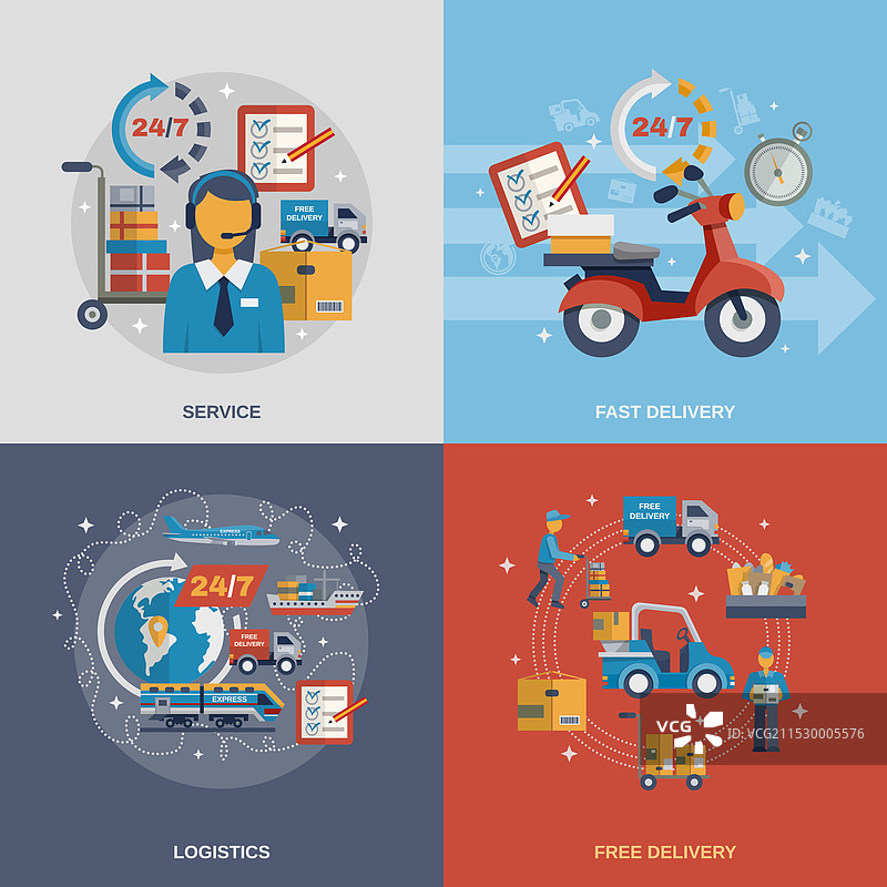 送货平面图集图片素材