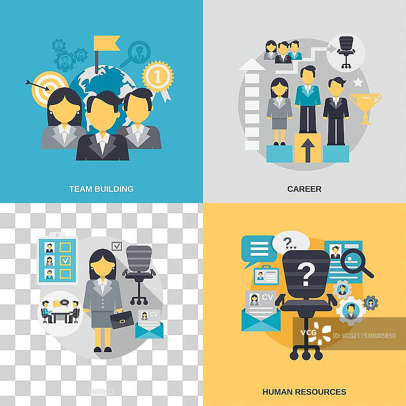 人力资源扁平化设计图片素材