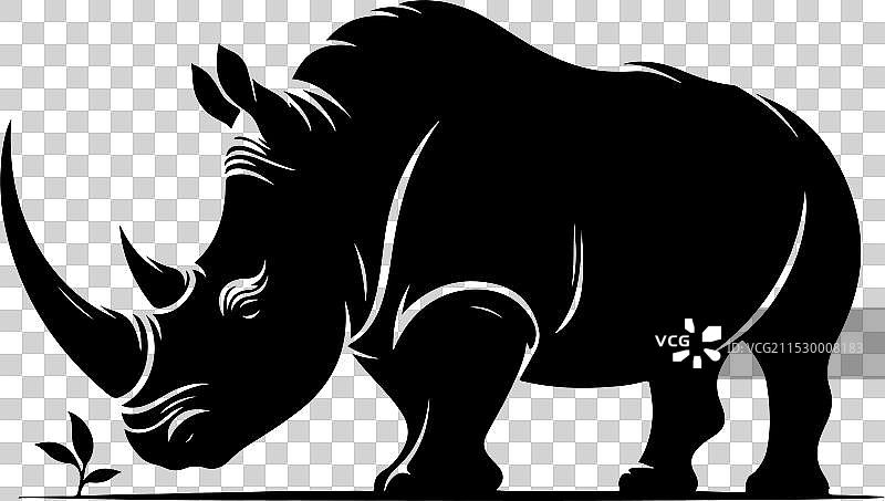 犀牛剪影动物标志设计艺术 2图片素材