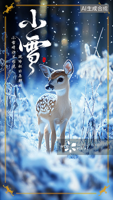 【AI数字艺术】小雪节气海报二十四节气图片素材
