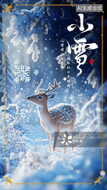 【AI数字艺术】小雪节气海报二十四节气图片素材