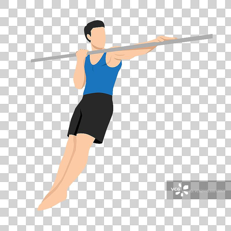 男子进行弓箭式引体向上健身锻炼图片素材