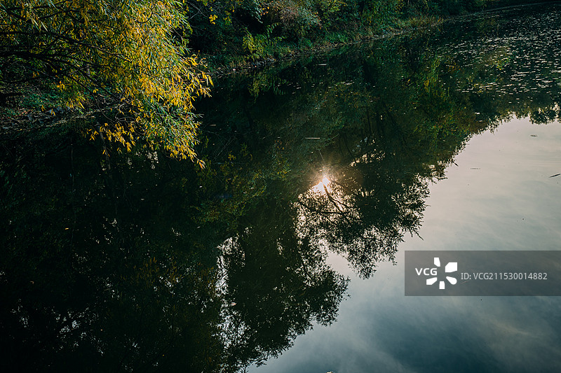 秋日里的长春水文化生态园图片素材