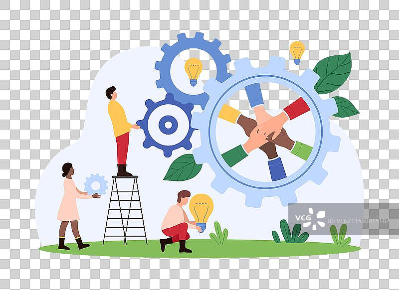 构建协作解决方案的概念图片素材