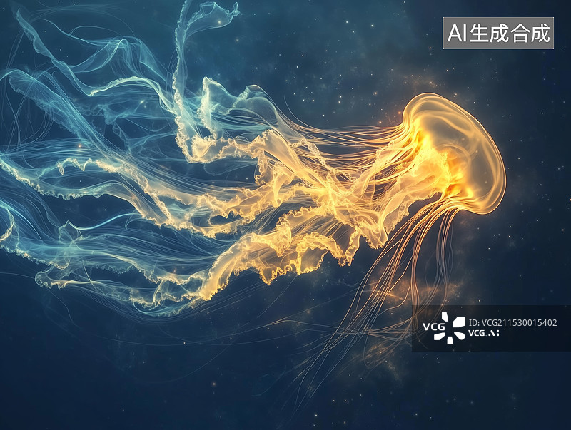 【AI数字艺术】海洋中的水母图片素材