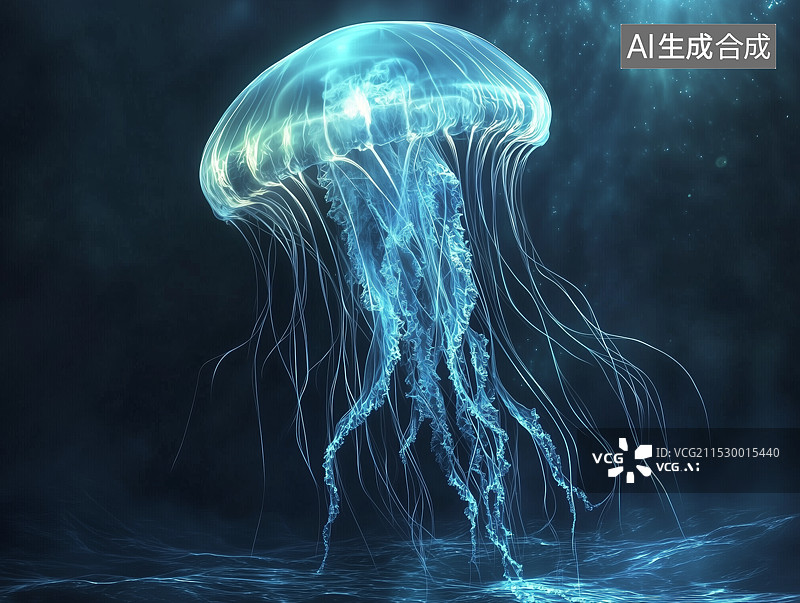 【AI数字艺术】海洋中的水母图片素材