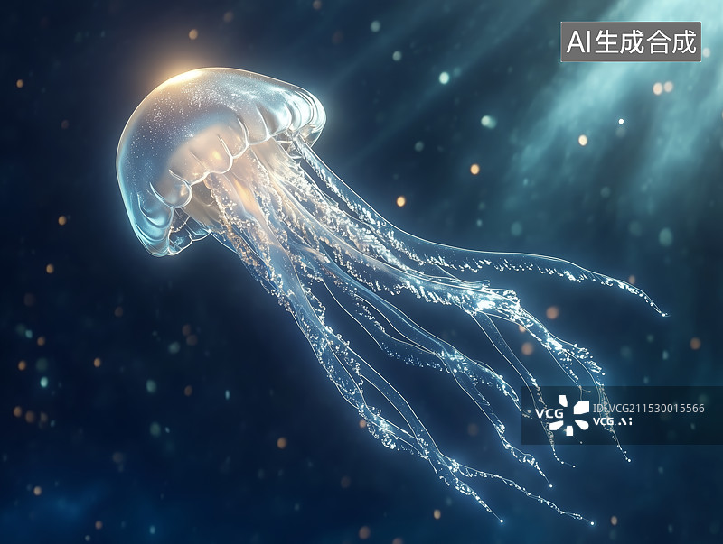 【AI数字艺术】海洋中的水母图片素材