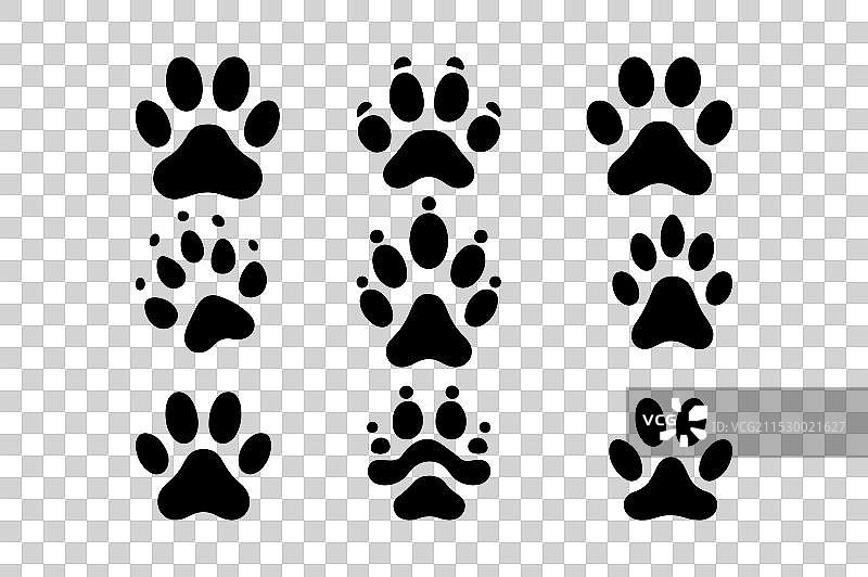 狗或猫的爪子轮廓图片素材