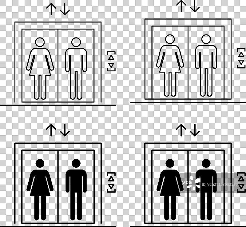 电梯图标图形设计标志集图片素材