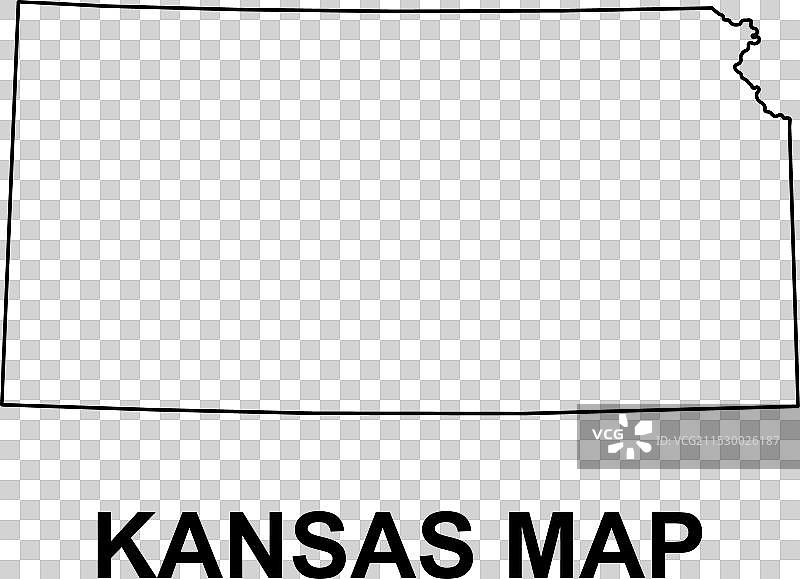 美国堪萨斯州地图形状平面图图片素材