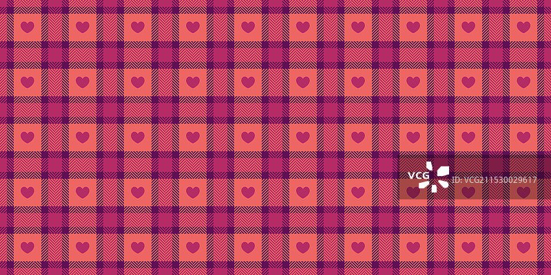 心形的格子图案，无缝的维希风格图片素材