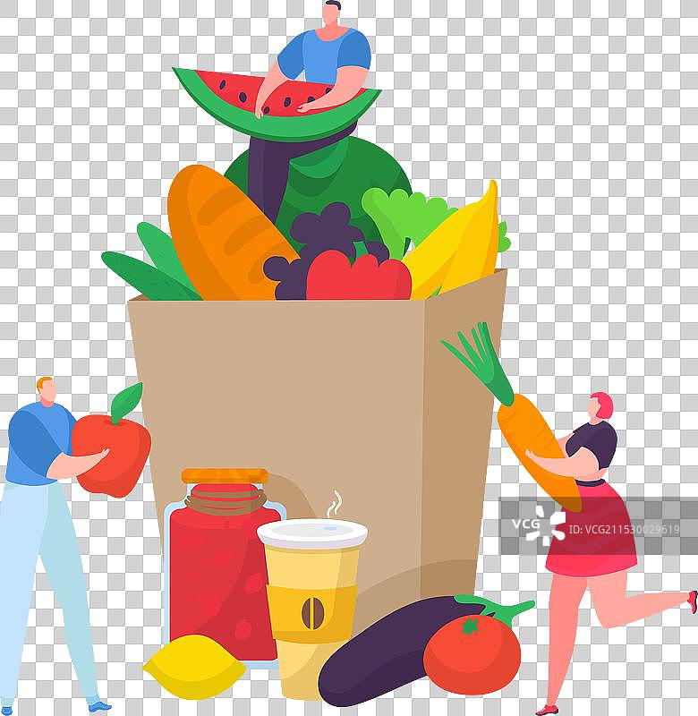 微型角色男女生态有机包装图片素材