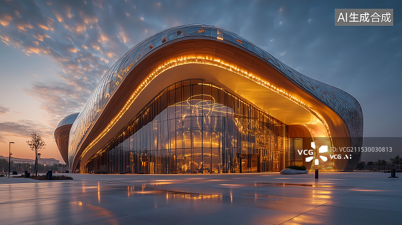 【AI数字艺术】金色大剧院前的广场图片素材