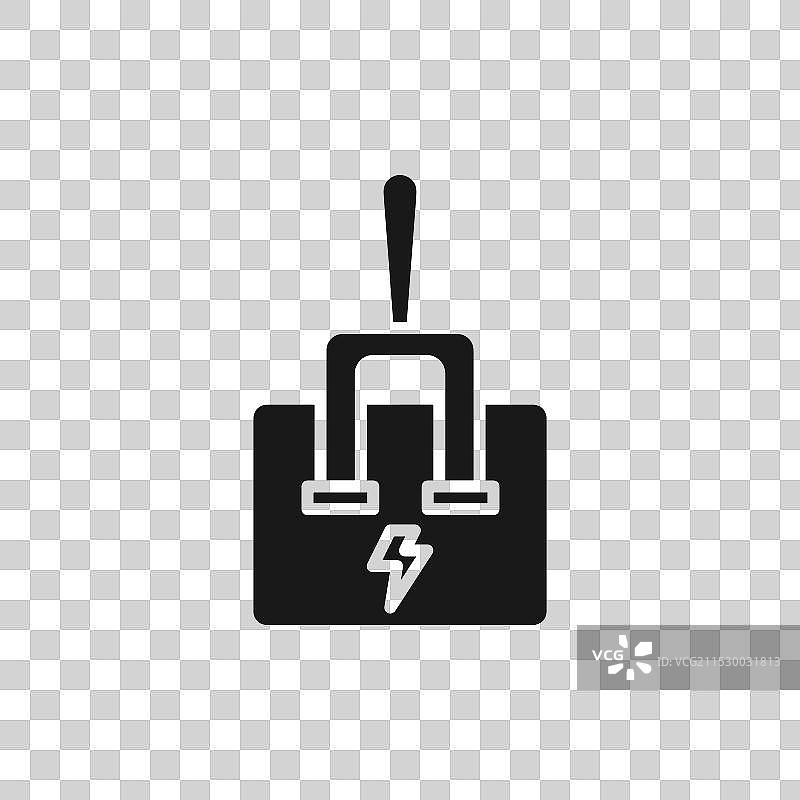 断路器线条图标，背景为白色图片素材