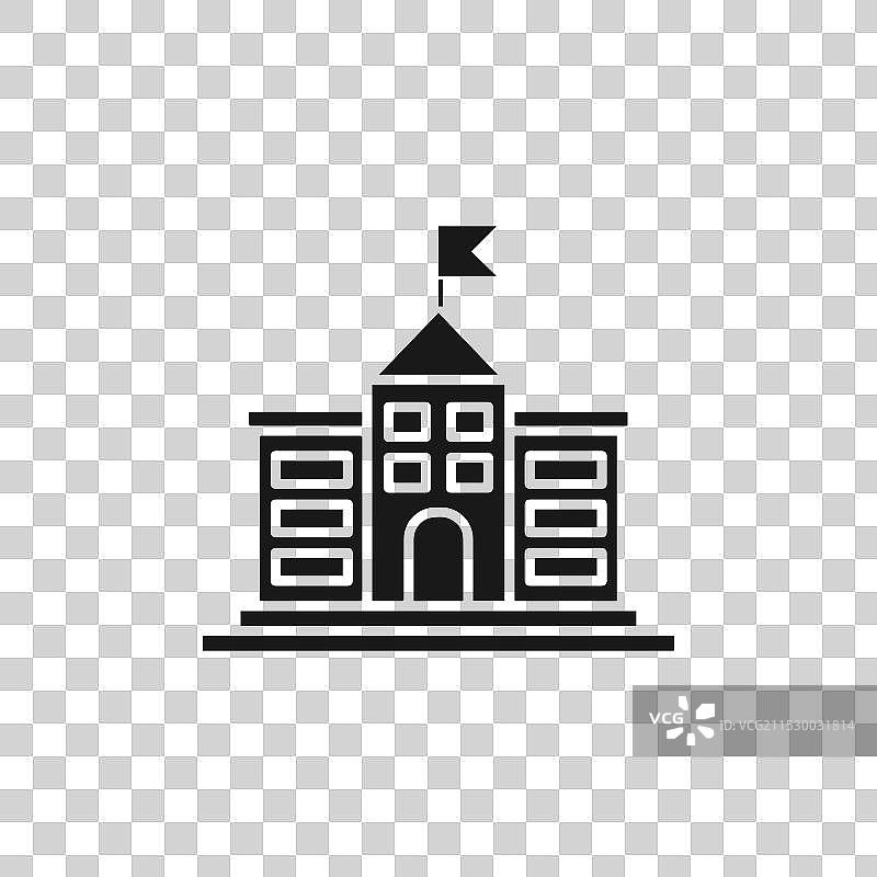 市政厅线条图标，背景为白色图片素材