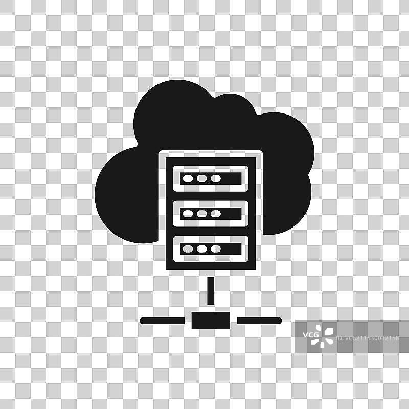 数据中心线条图标，背景为白色图片素材