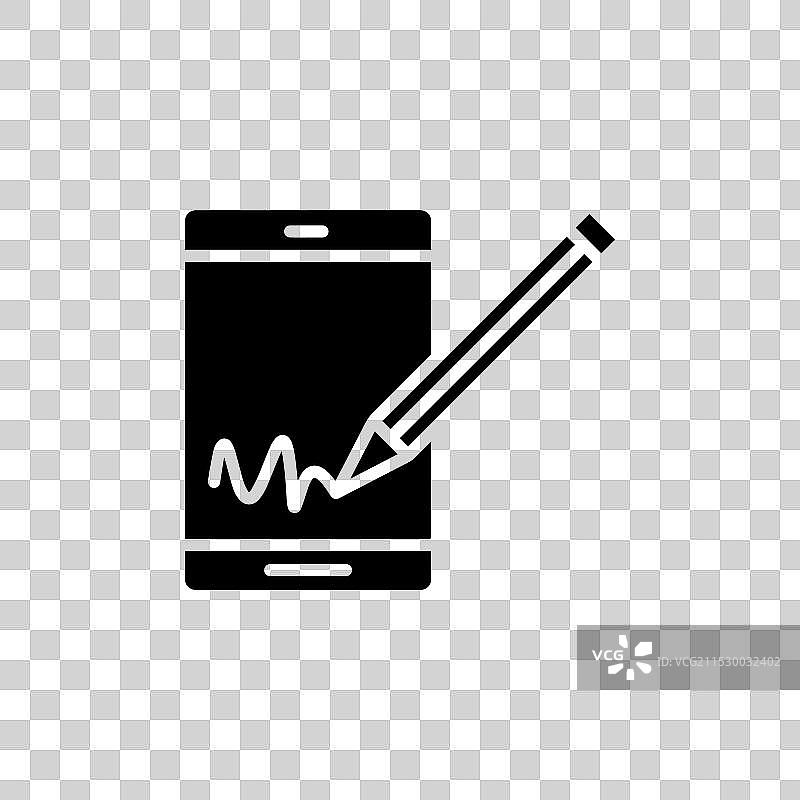 电子签名线条图标，背景为白色图片素材