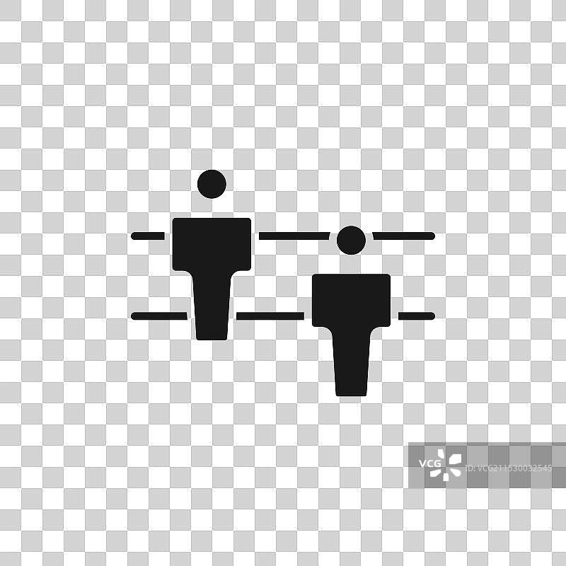 桌上足球线条图标，背景为白色图片素材