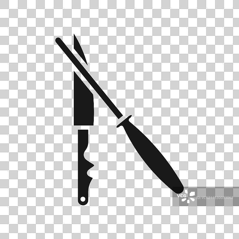 刀具磨刀器线条图标，背景为白色图片素材