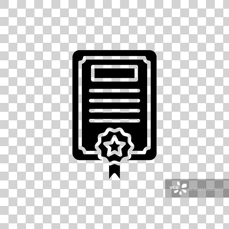 许可证线条图标，背景为白色图片素材