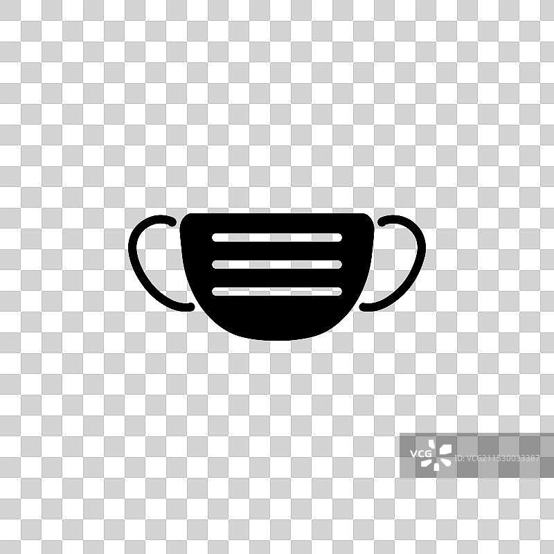 医疗口罩线条图标，背景为白色图片素材