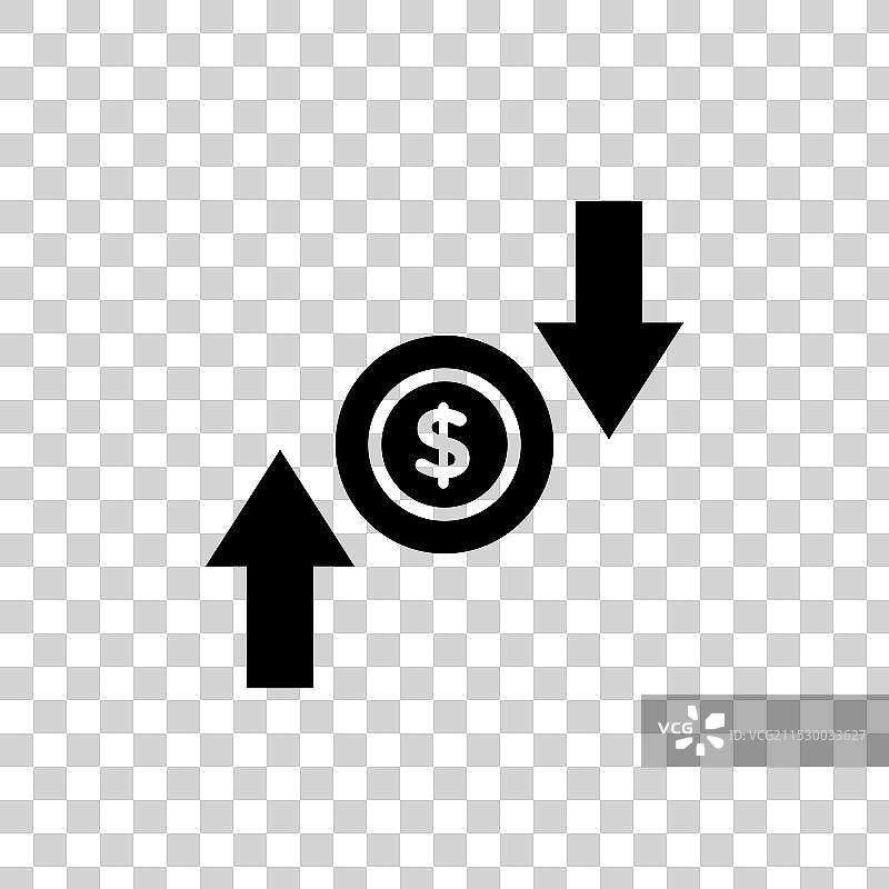 运营利润亏损线条图标，独立于白色背景图片素材