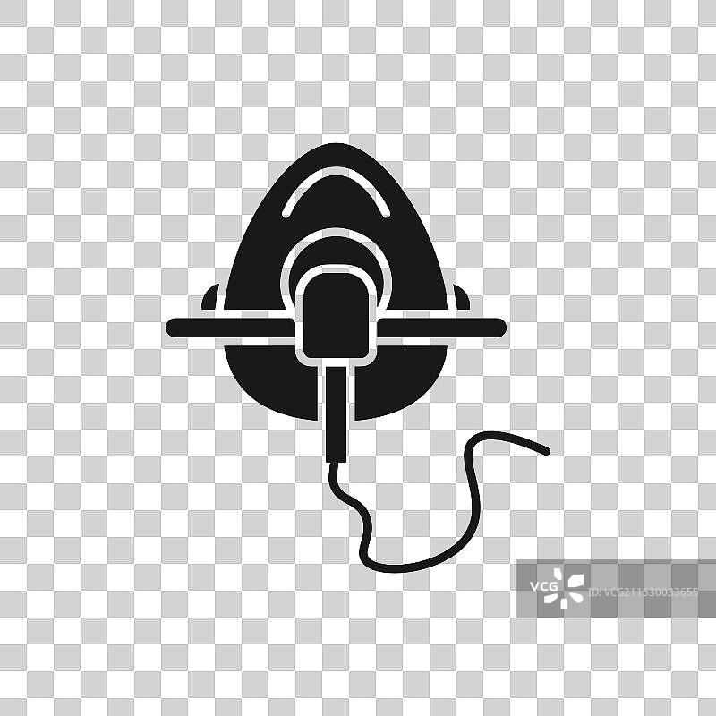 氧气面罩线条图标，背景为白色图片素材