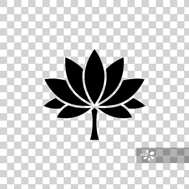 白色背景上的异域花卉线条图标图片素材