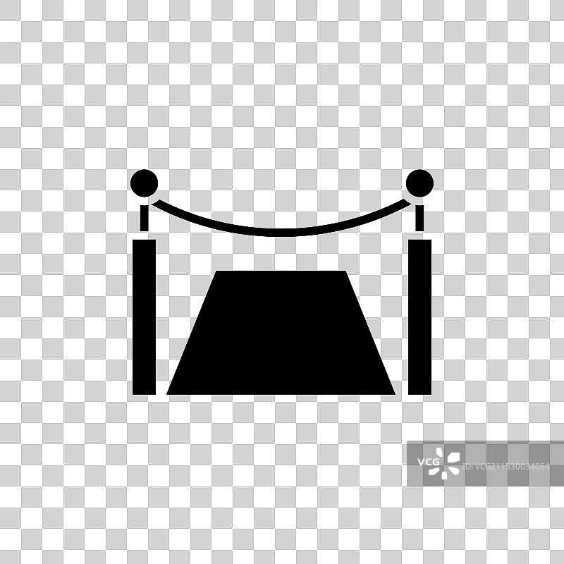 红地毯线条图标，背景为白色图片素材