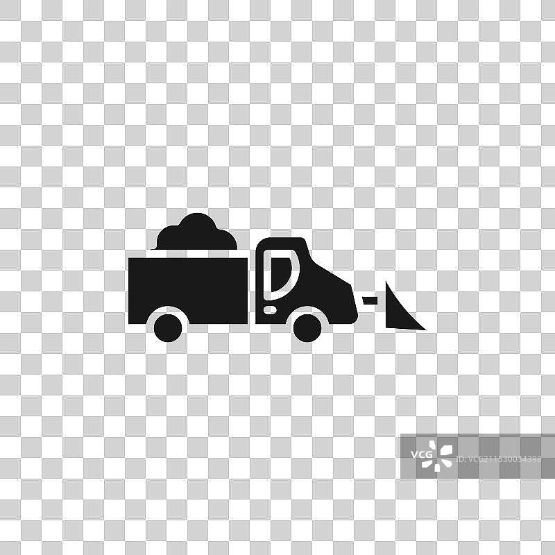 雪铲线条图标，背景为白色图片素材