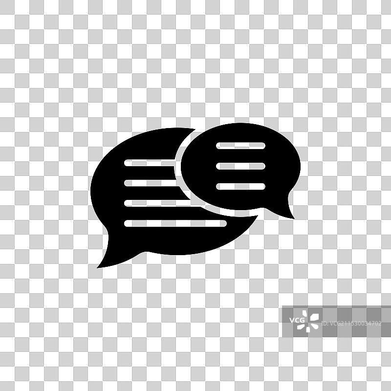 文本聊天线条图标，独立于白色背景图片素材
