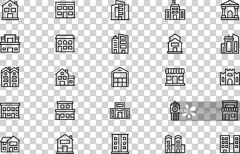 建筑图标集合是一个图片素材